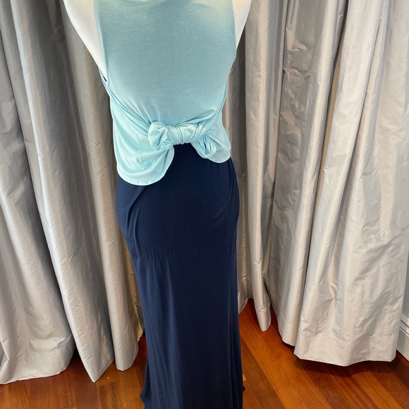 Michael Stars Maxi tiered dress navy/aqua Small - Picture 3 of 11